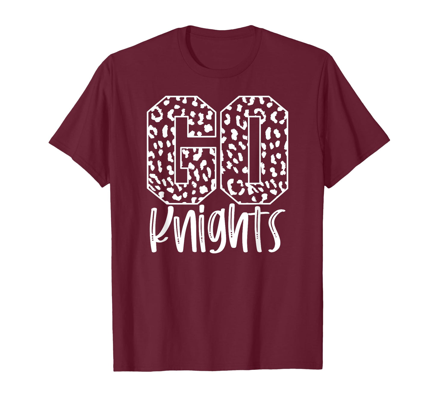 Knights Team Mascot School Spirit Game Night Leopard Print T-Shirt