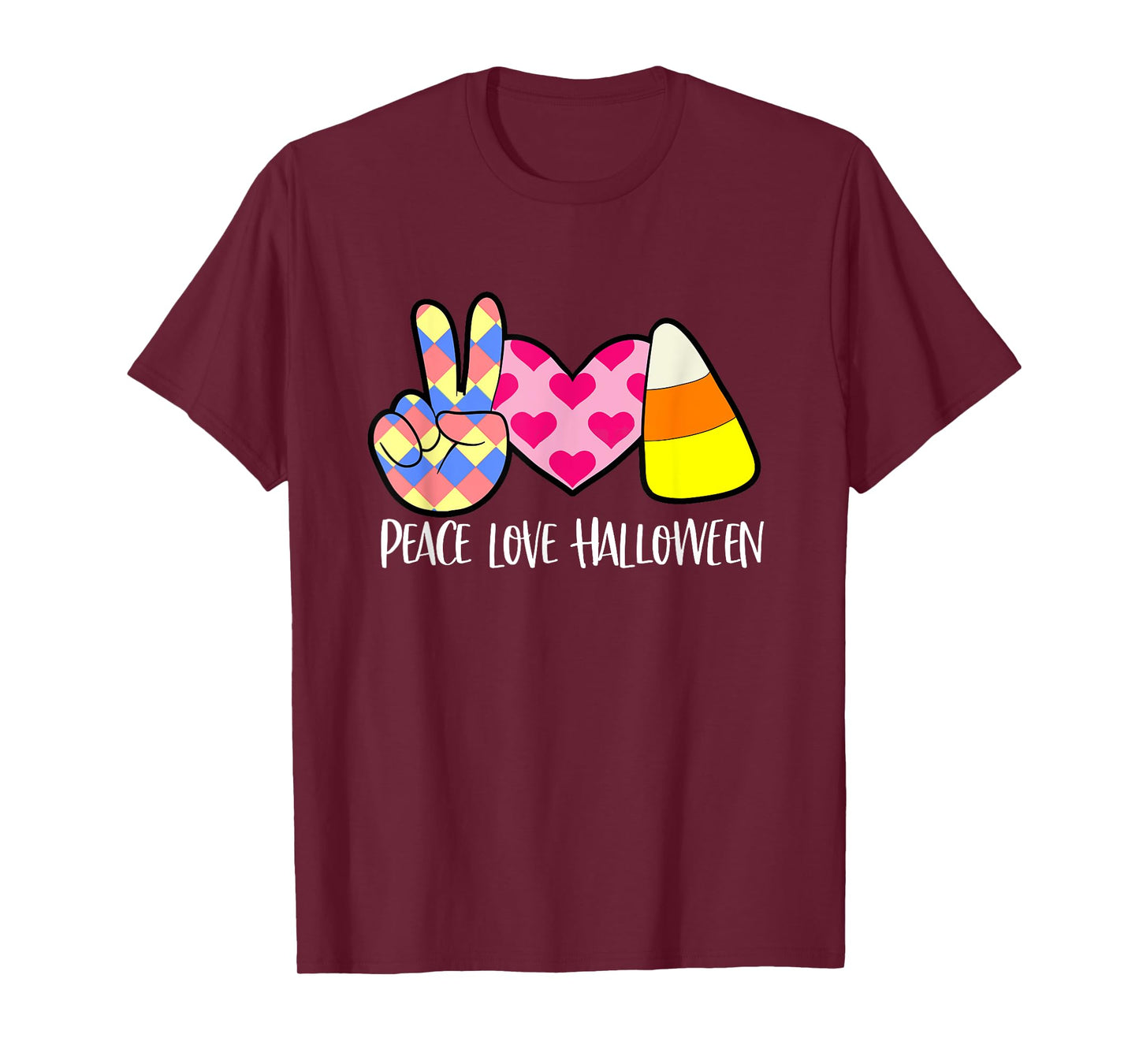 Candy Corn Peace Love Halloween T-Shirt