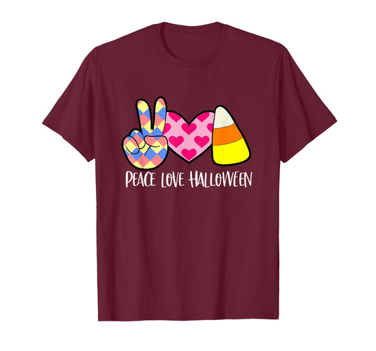 Candy Corn Peace Love Halloween T-Shirt