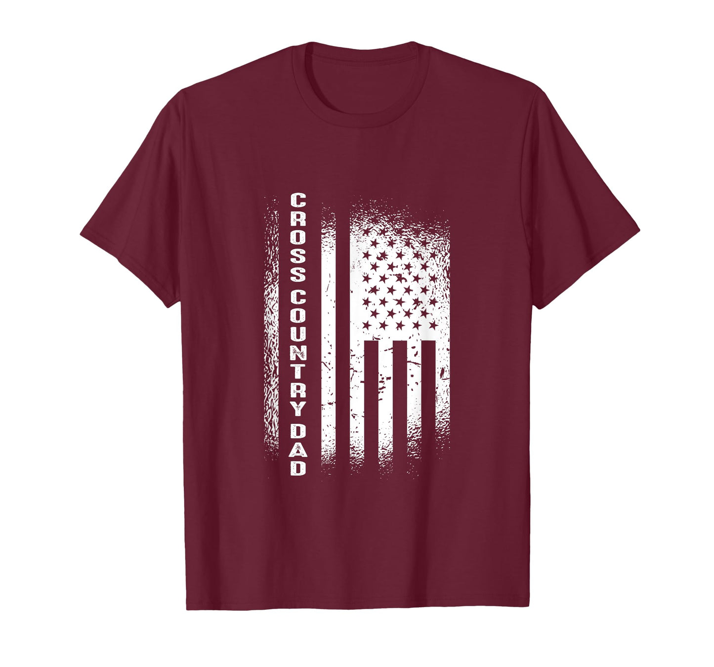 Cross Country Dad Running Vintage American Flag XC Runner T-Shirt for Men