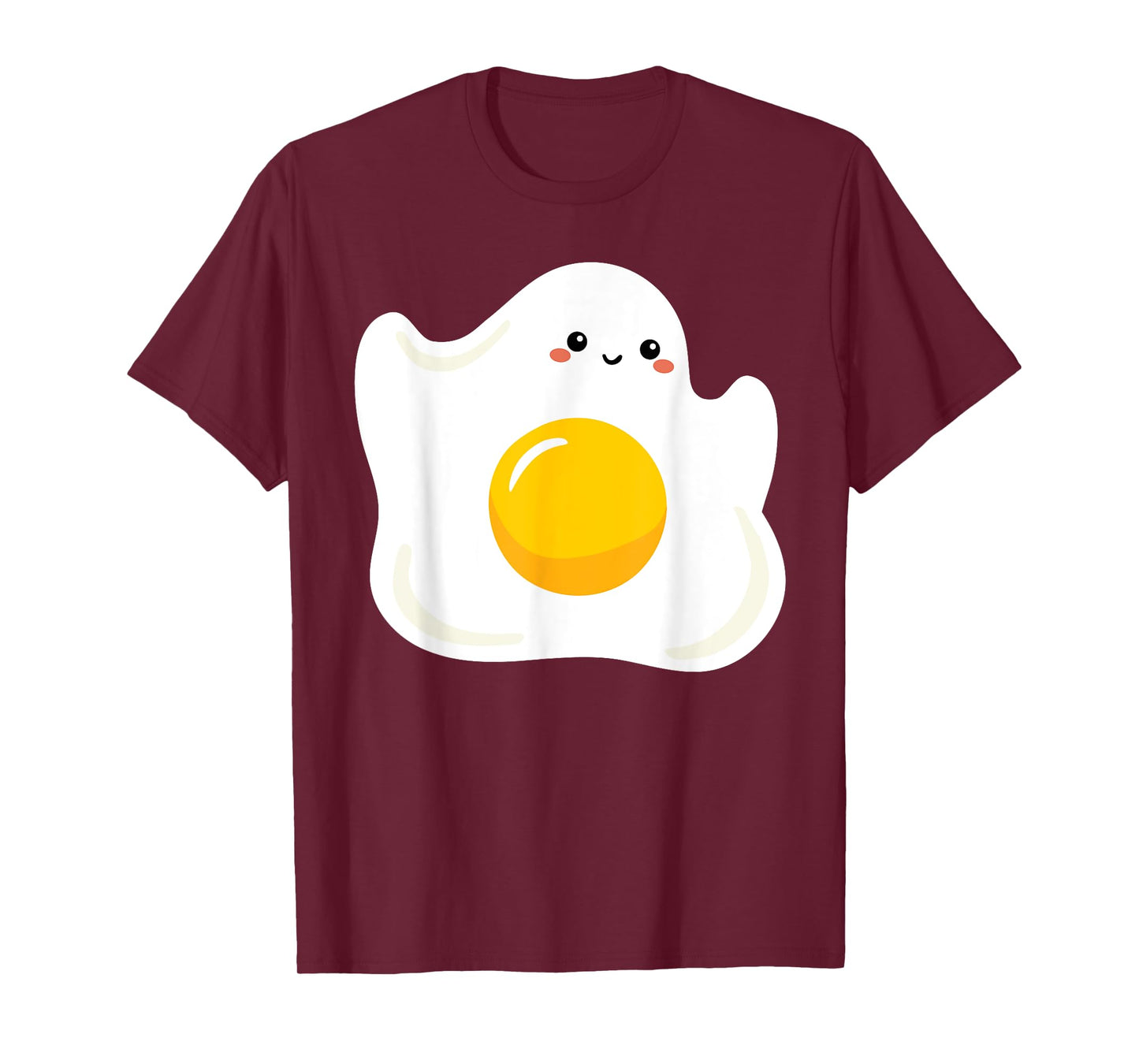 Cute Ghost Fried Egg Costume Funny Halloween Egg T-Shirt