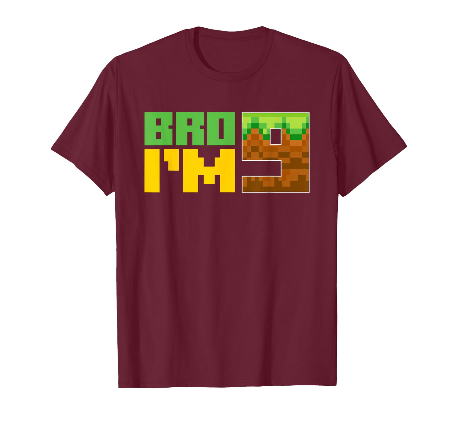 Birthday Boy Bro I'm 9 Year Old Birthday Party Gamer Pixel T-Shirt