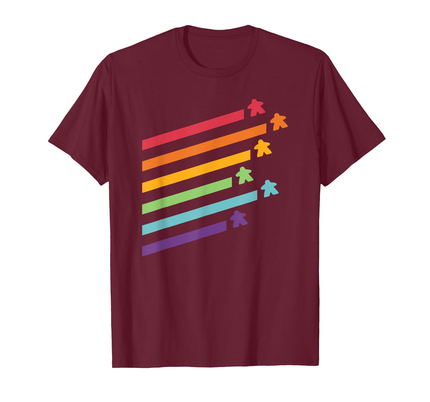 Board Game Meeple Retro Stripes T-Shirt