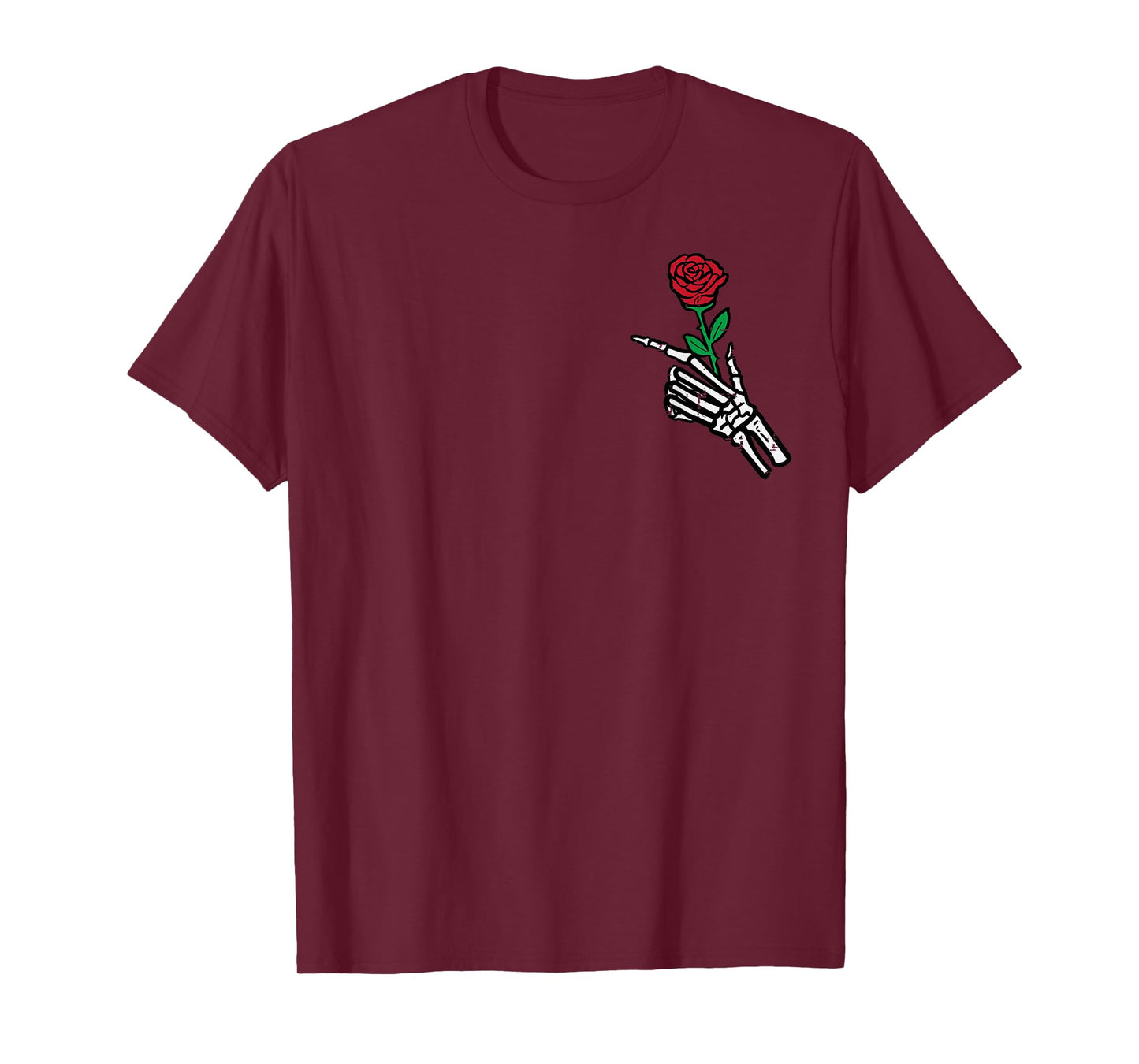 Halloween Skeleton Hand Rose Costume Pocket Men Women Kids T-Shirt