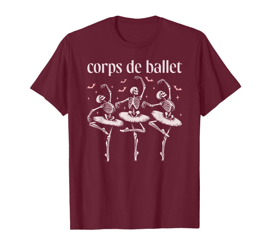 Halloween Ballet Dance Skeleton Ballerina Dance Teacher T-Shirt