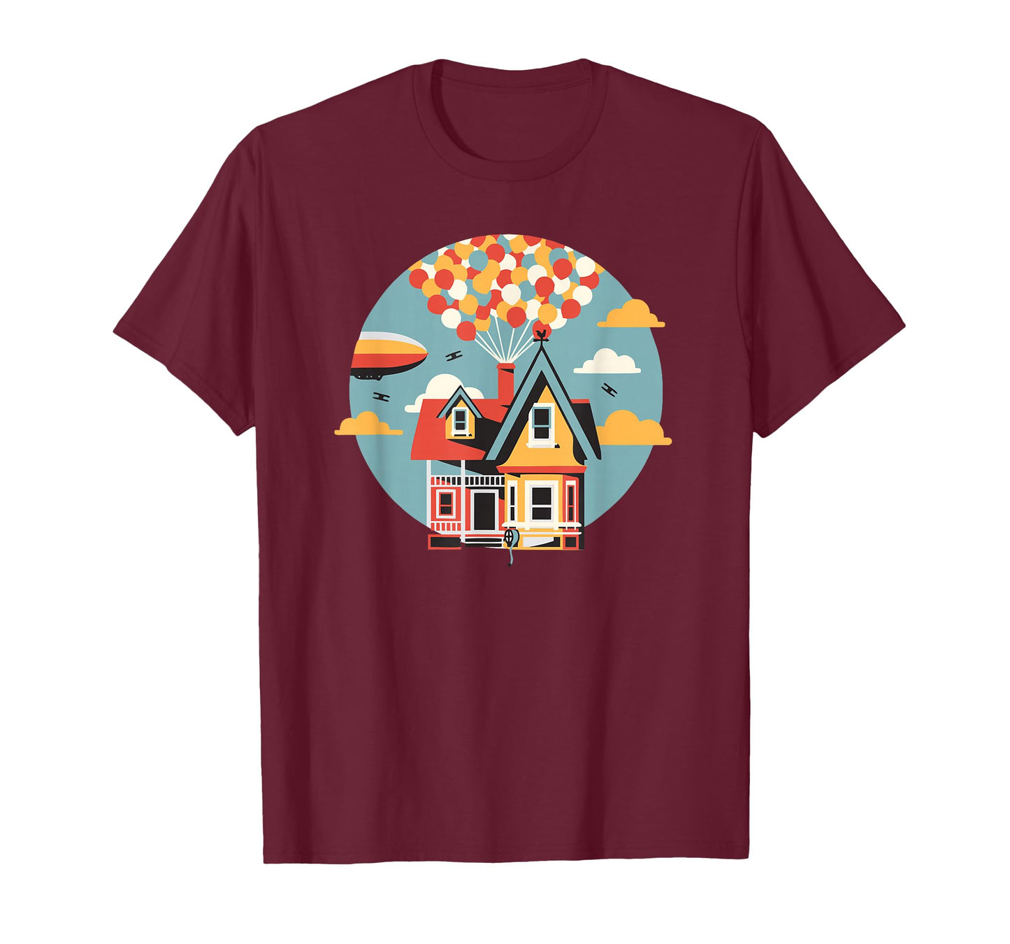 House Going Up, Balloons, Adventure is Out There, Retro T-Shirt