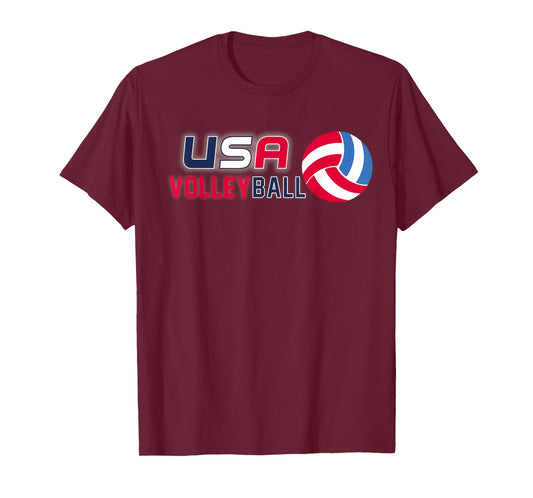 USA Flag Volleyball Men's and Women's Volleyball Shirt T-Shirt