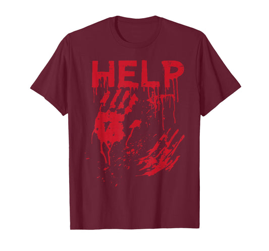 Halloween Help Blood Hands Funny Zombie Costume Men Women T-Shirt