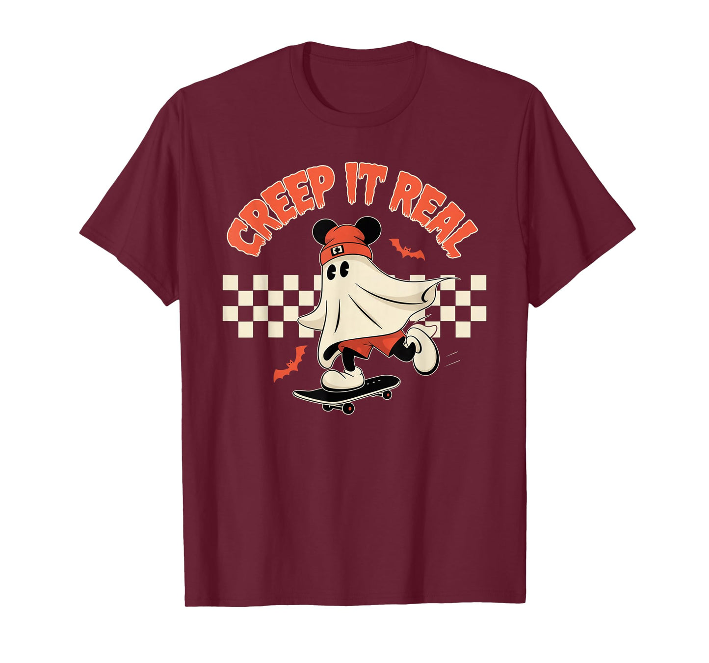 Creep it Real Spooky Ghost Mouse Men Women Halloween T-Shirt