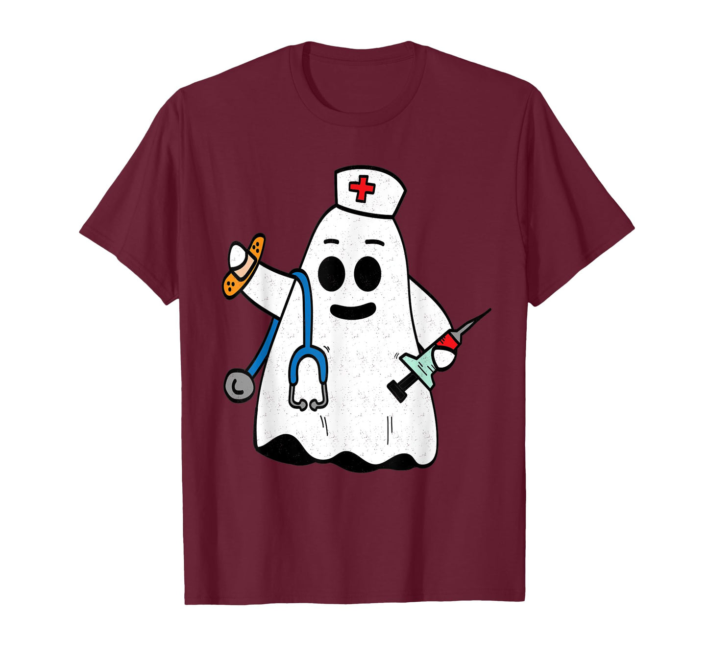 Nurse Ghost Scrub Cute Halloween Costume For Nurses Women RN T-Shirt