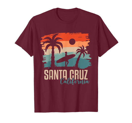 Santa Cruz California Summer Sun Palms Beach T-Shirt for Men Women Kids