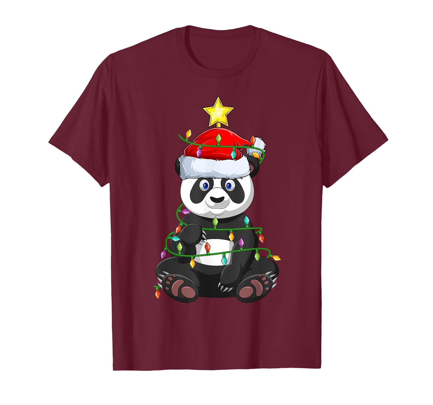 Panda Xmas Tree Lighting Santa Panda Christmas T-Shirt