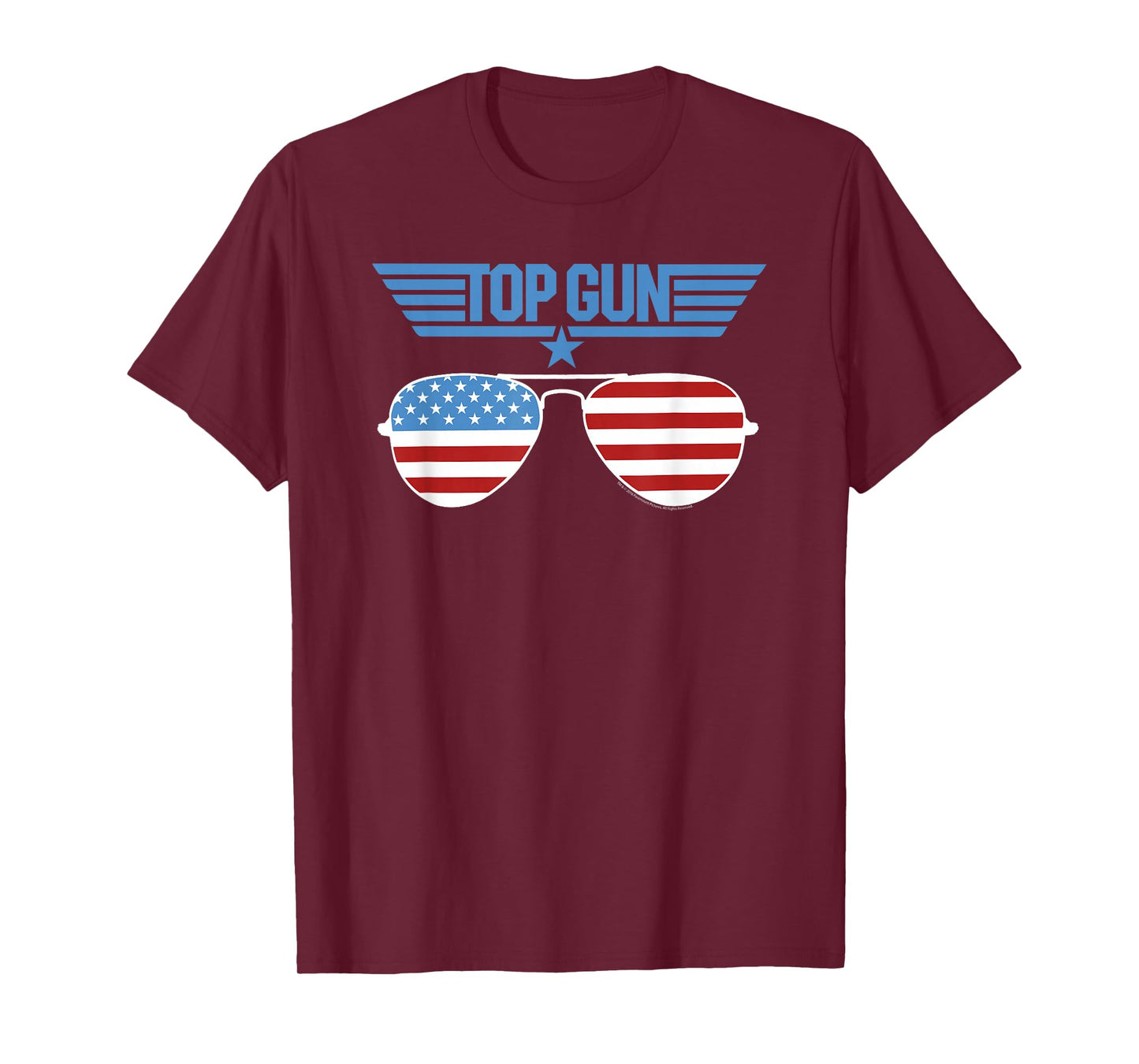 Top Gun White Aviator Sunglasses with Logo Action Movie T-Shirt