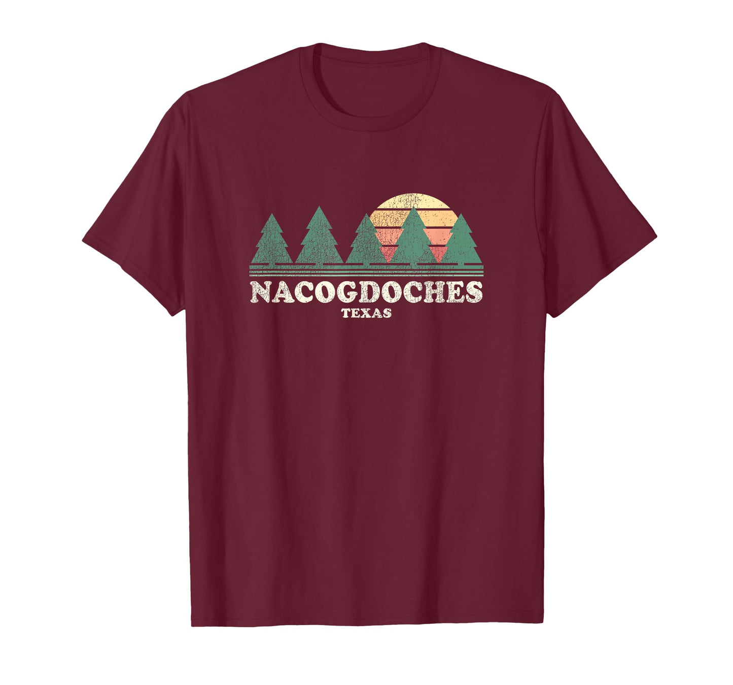 Nacogdoches TX Vintage Throwback Tee Retro 70s Design T-Shirt
