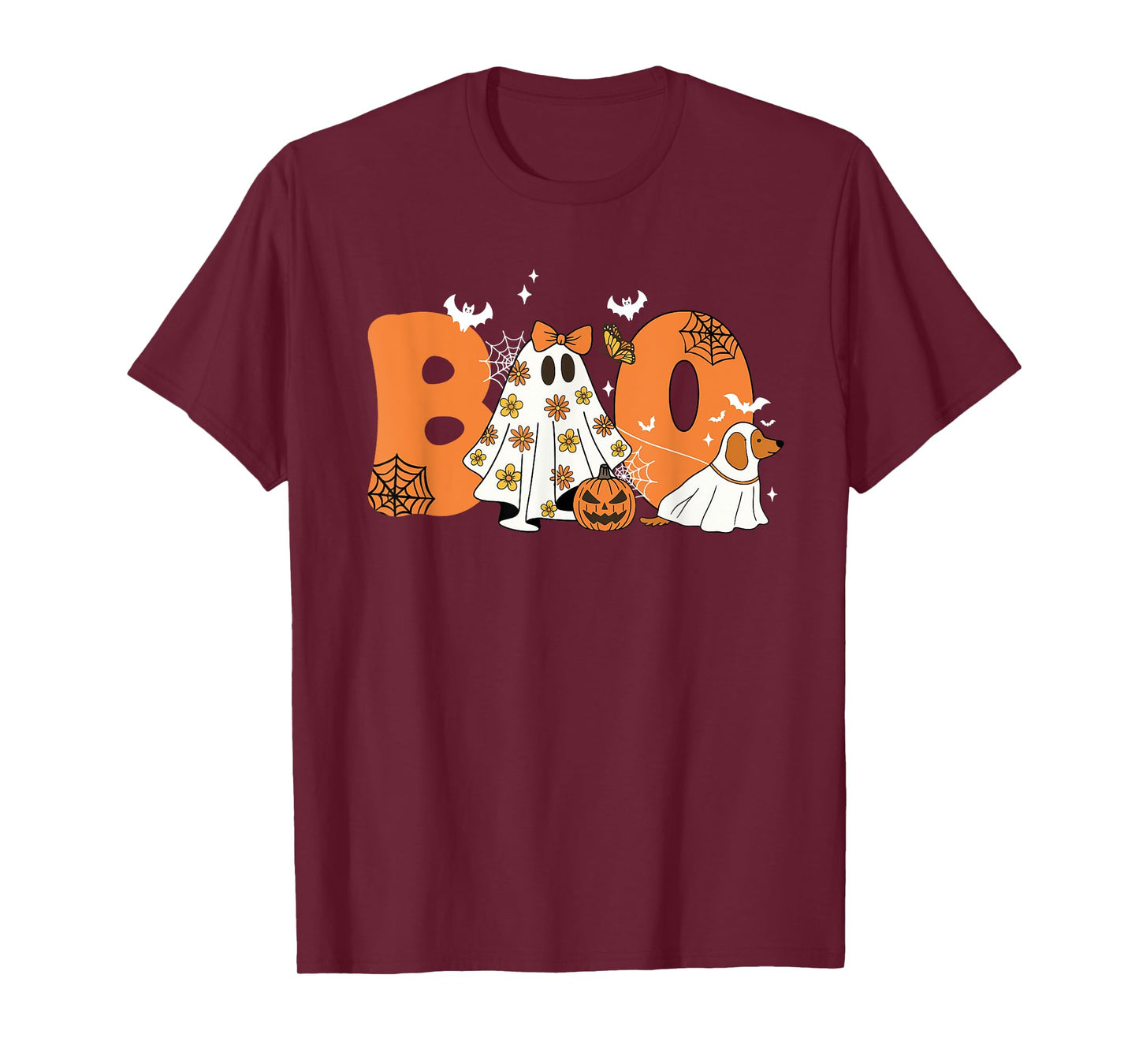 Funny Dachshund Ghost Halloween Pumpkin Spooky Dog Lover T-Shirt