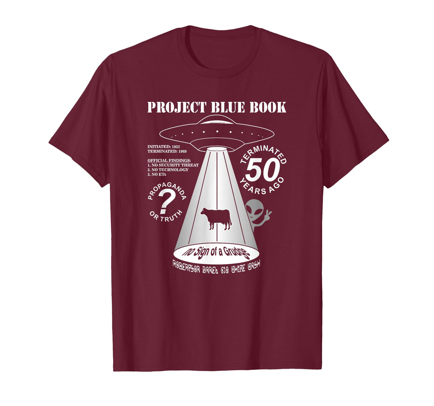 Project Blue Book UFO Investigation 50th Anniversary T-Shirt