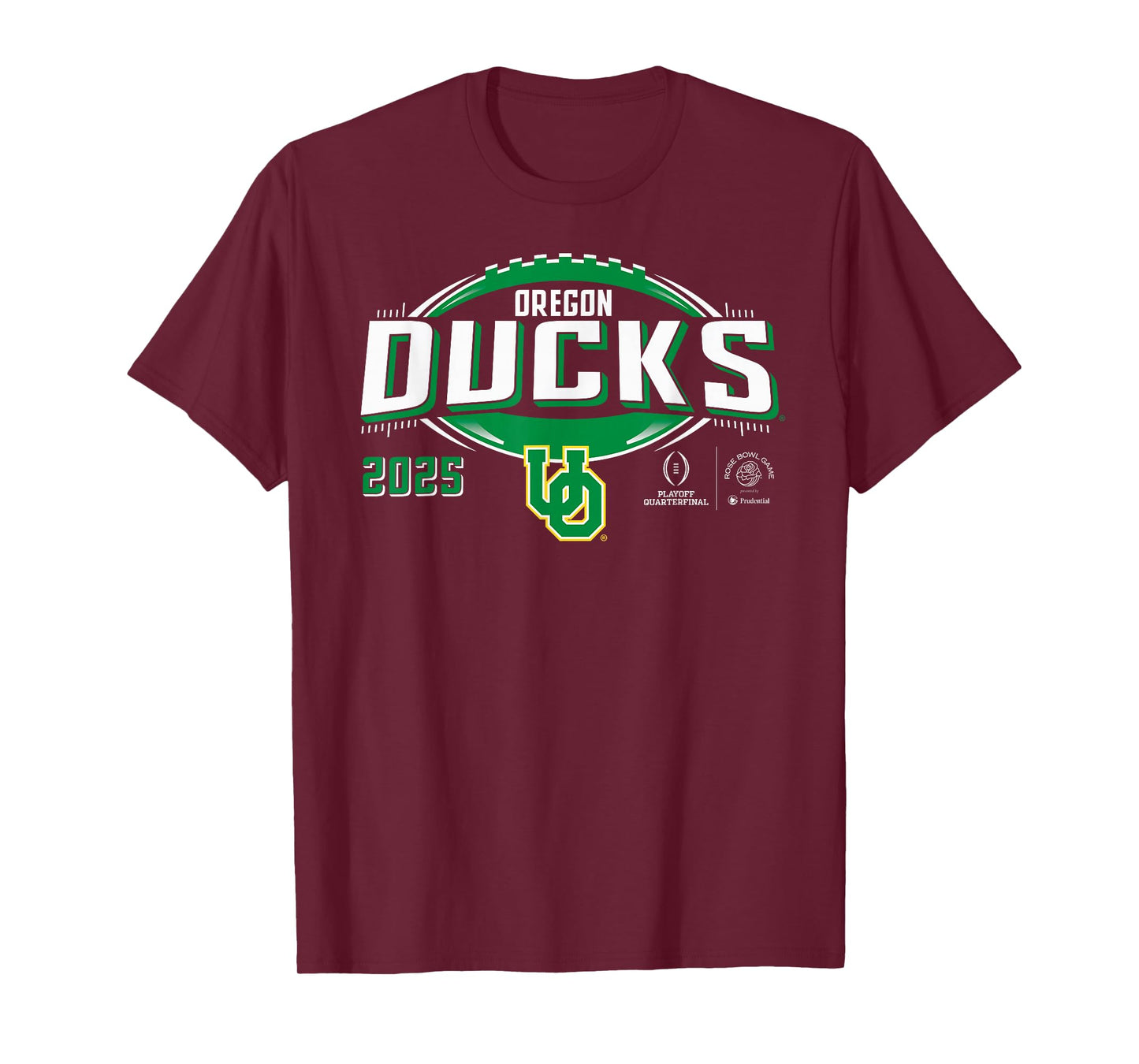 Oregon Ducks CFP Quarterfinal Rose Bowl 2024-2025 Black T-Shirt