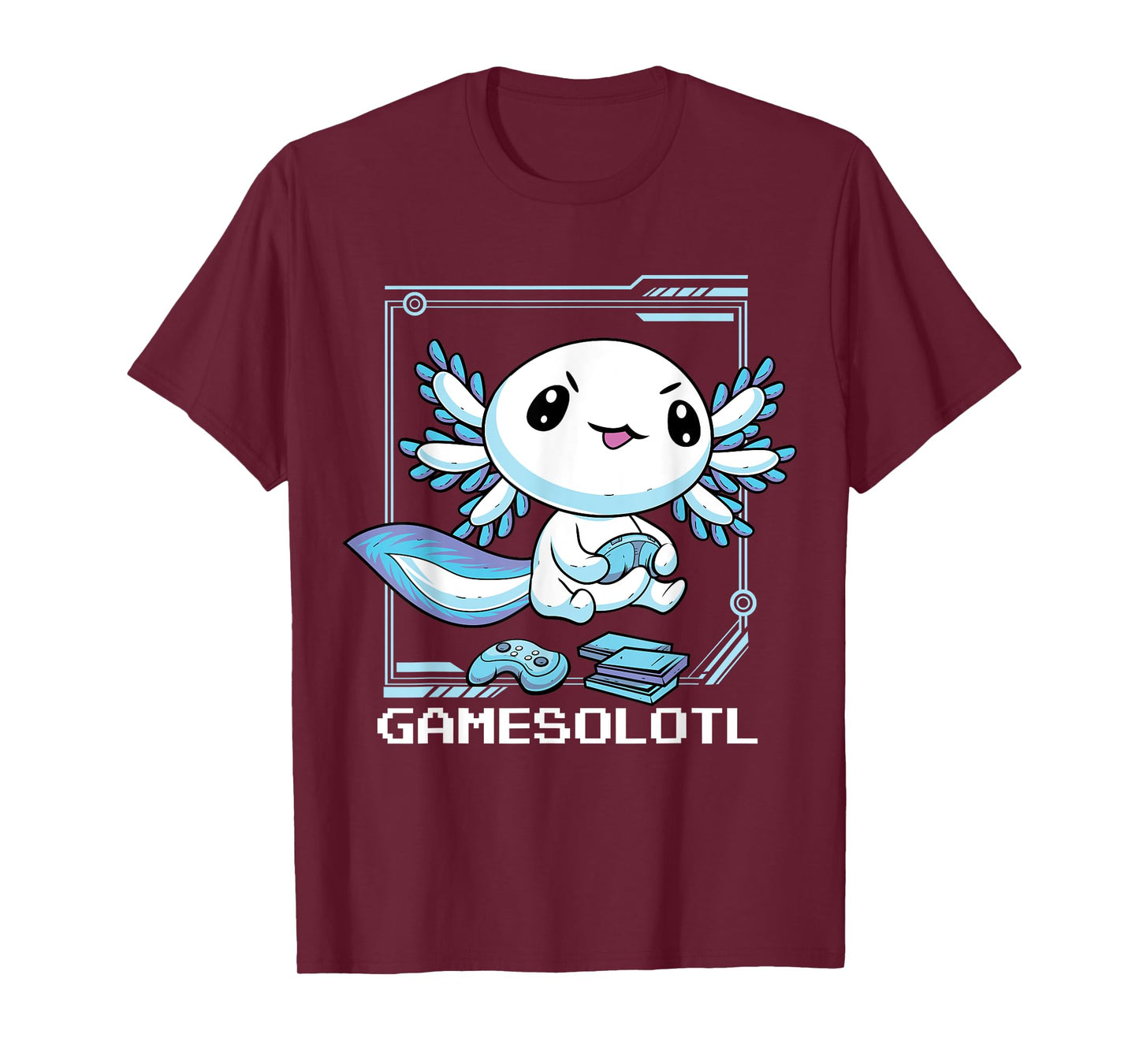 Gamer Axolotl Gamesolotl Fish Gaming Video Gamer Anime T-Shirt
