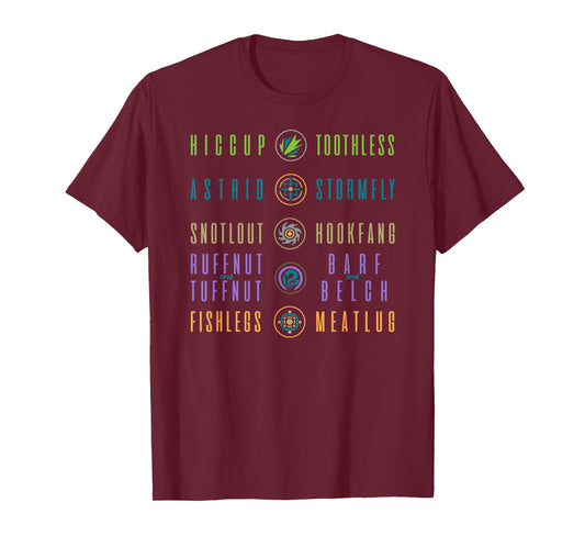How to Train Your Dragon Shirt with 3 Dragon Names T-Shirt