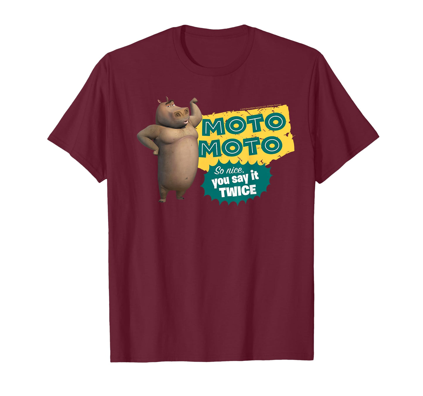 Madagascar Moto Moto Say It Twice Text Poster T-Shirt
