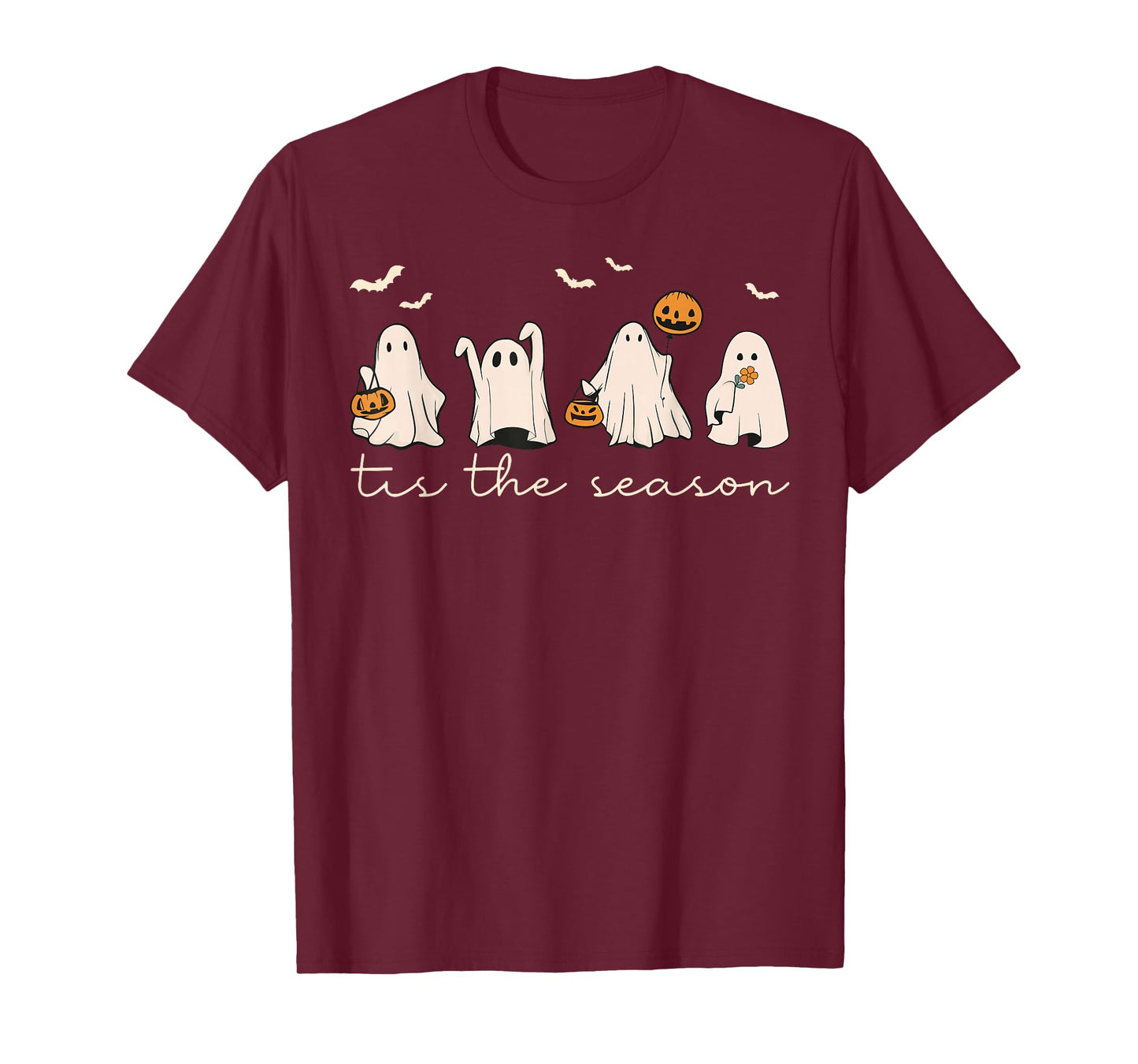 Tis The Season Ghost Halloween Spooky Season Jack O Lantern T-Shirt