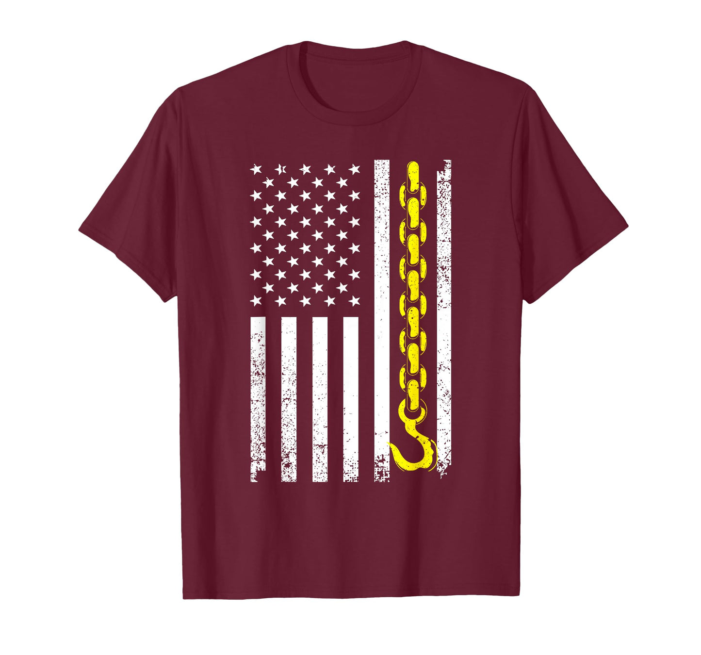 Funny Tow Truck Gift Men Women Cool US Flag Trucking Driver T-Shirt