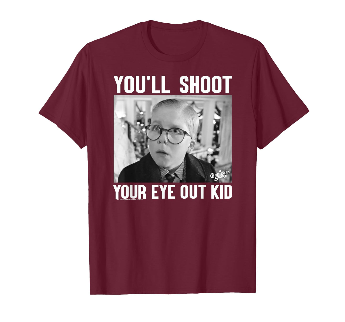 A Christmas Story Sad Ralphie Black and White Photo Holiday T-Shirt