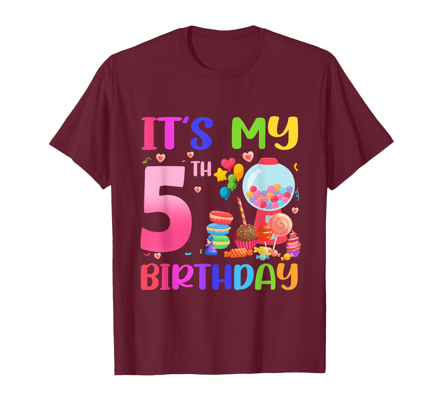 It's My 5th Birthday Girl Candy Candyland 5 Year Old T-Shirt