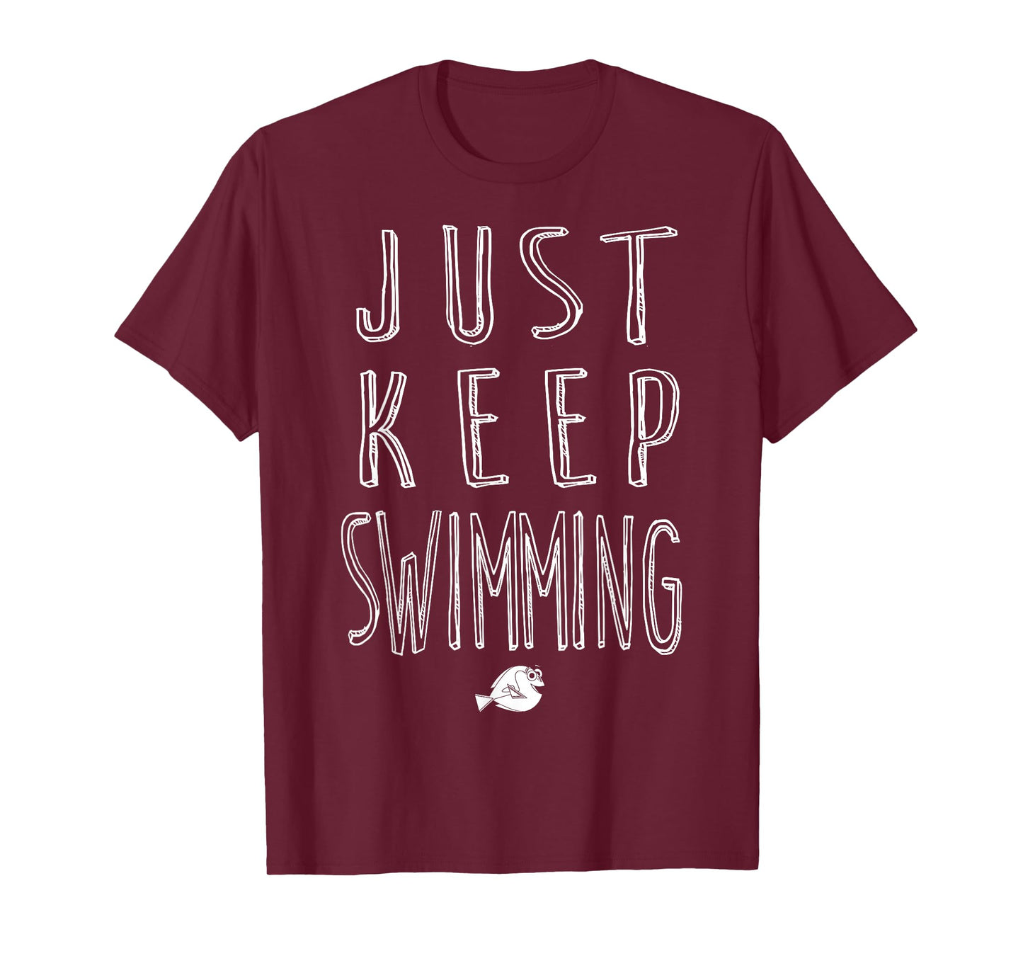 Disney Pixar Finding Dory Keep Swimming Bold Sketch Logo T-Shirt