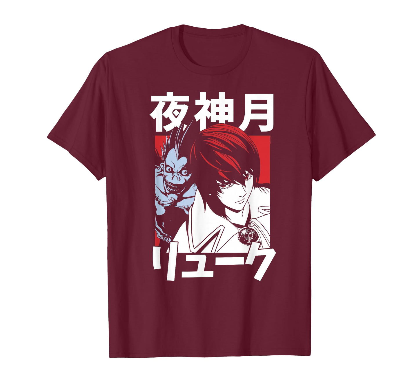 Death Note Light and Ryuk Block with Kanji Anime T-Shirt