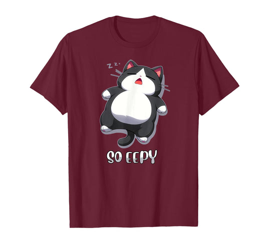 SO EEPY Cat Meme Lazy Cat Anime Kawaii Brainrot Cute Cat T-Shirt