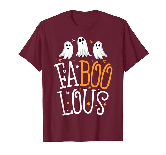 Faboolous Ghost Halloween Funny Men Women Boo Crew Pun T-Shirt