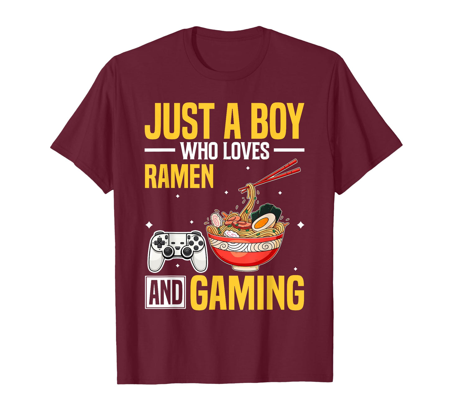 Just A Boy Who Loves Ramen and Gaming Japan Anime Video Game T-Shirt