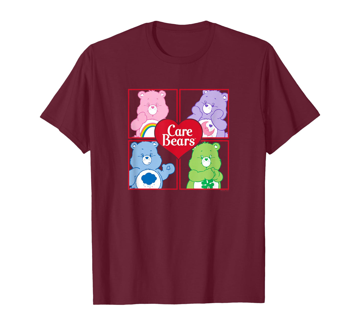 Care Bears Four Block Bears Heart Logo Retro Cartoon T-Shirt