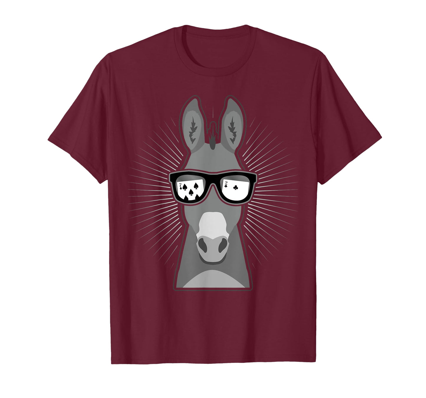 Funny Donkey Card Player With Seven Deuce T-Shirt