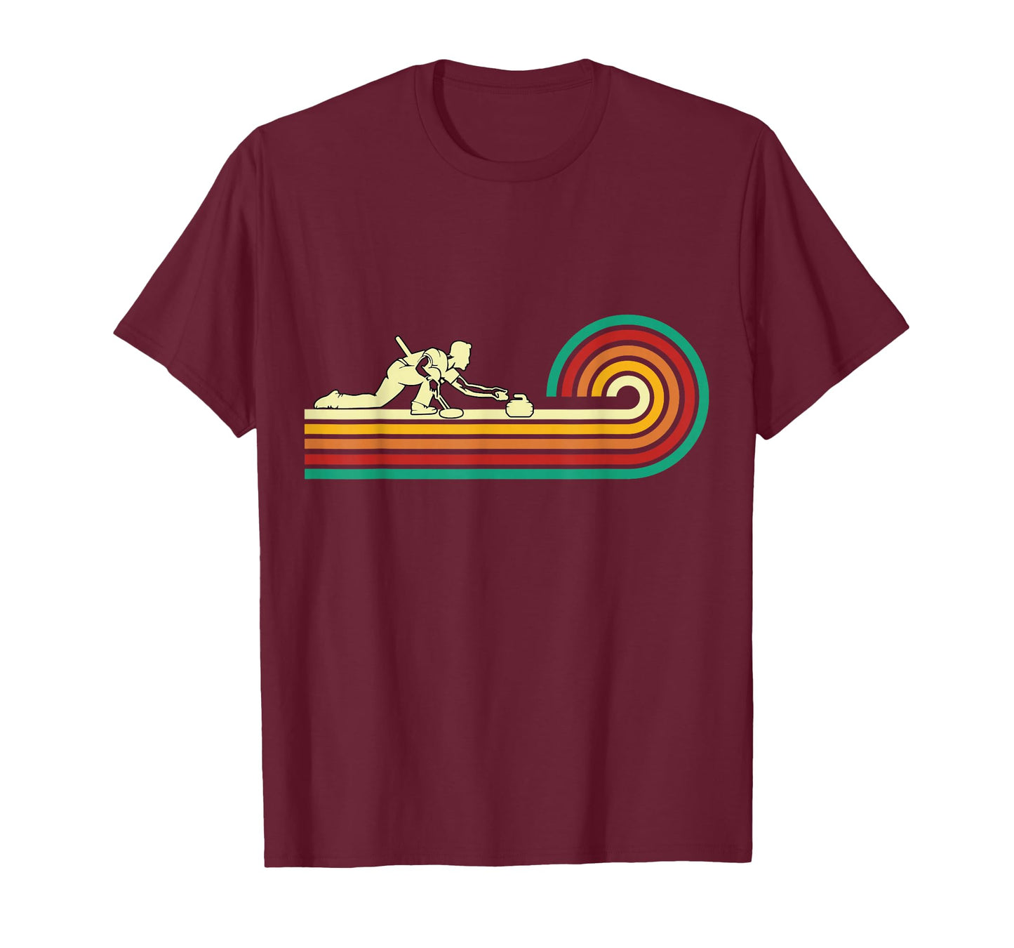 Curler sliding Curling Stone Retro Curling T-Shirt