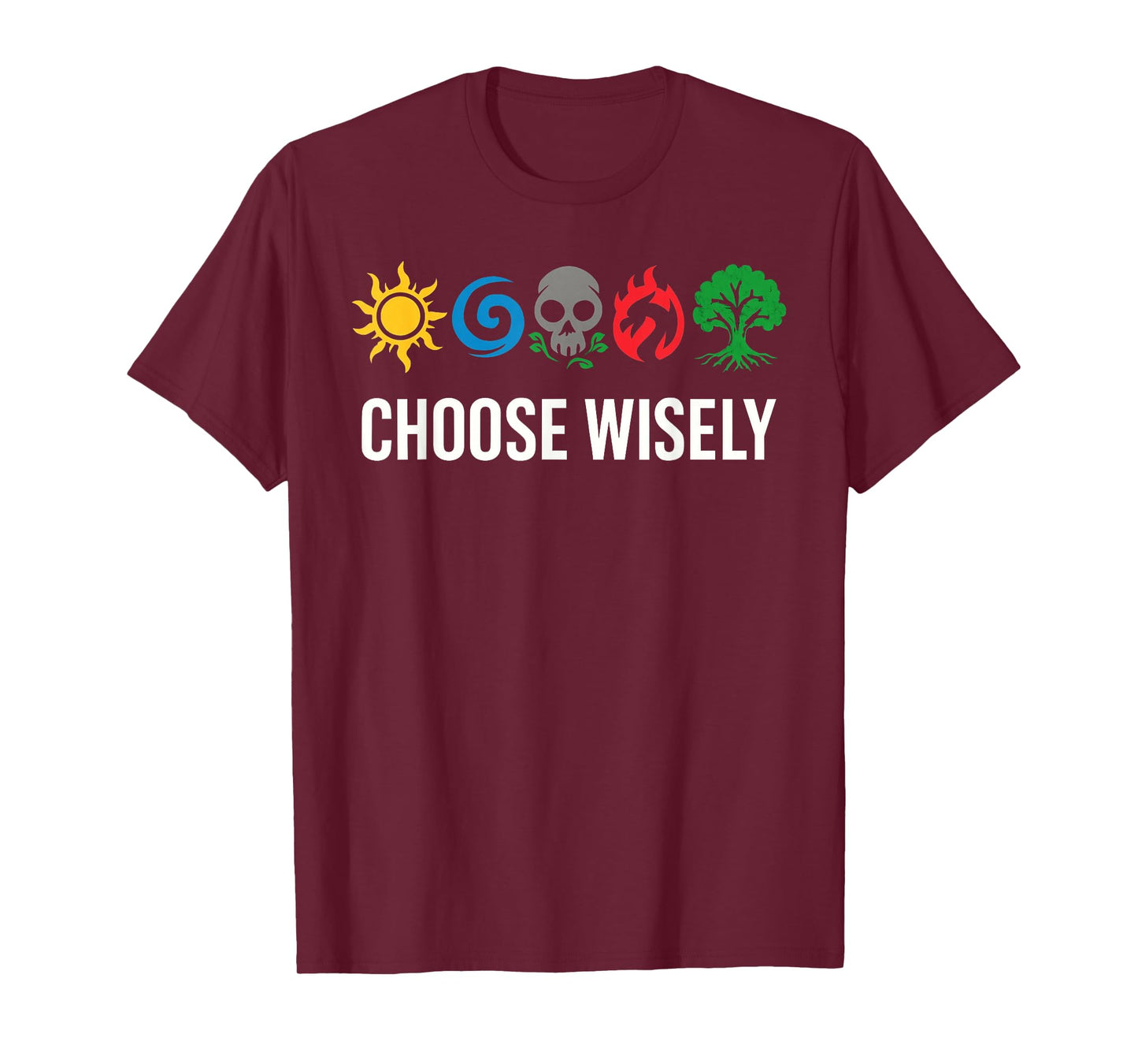 Mana Symbols Gathering Magic - Choose Wisely Blue Red Green T-Shirt