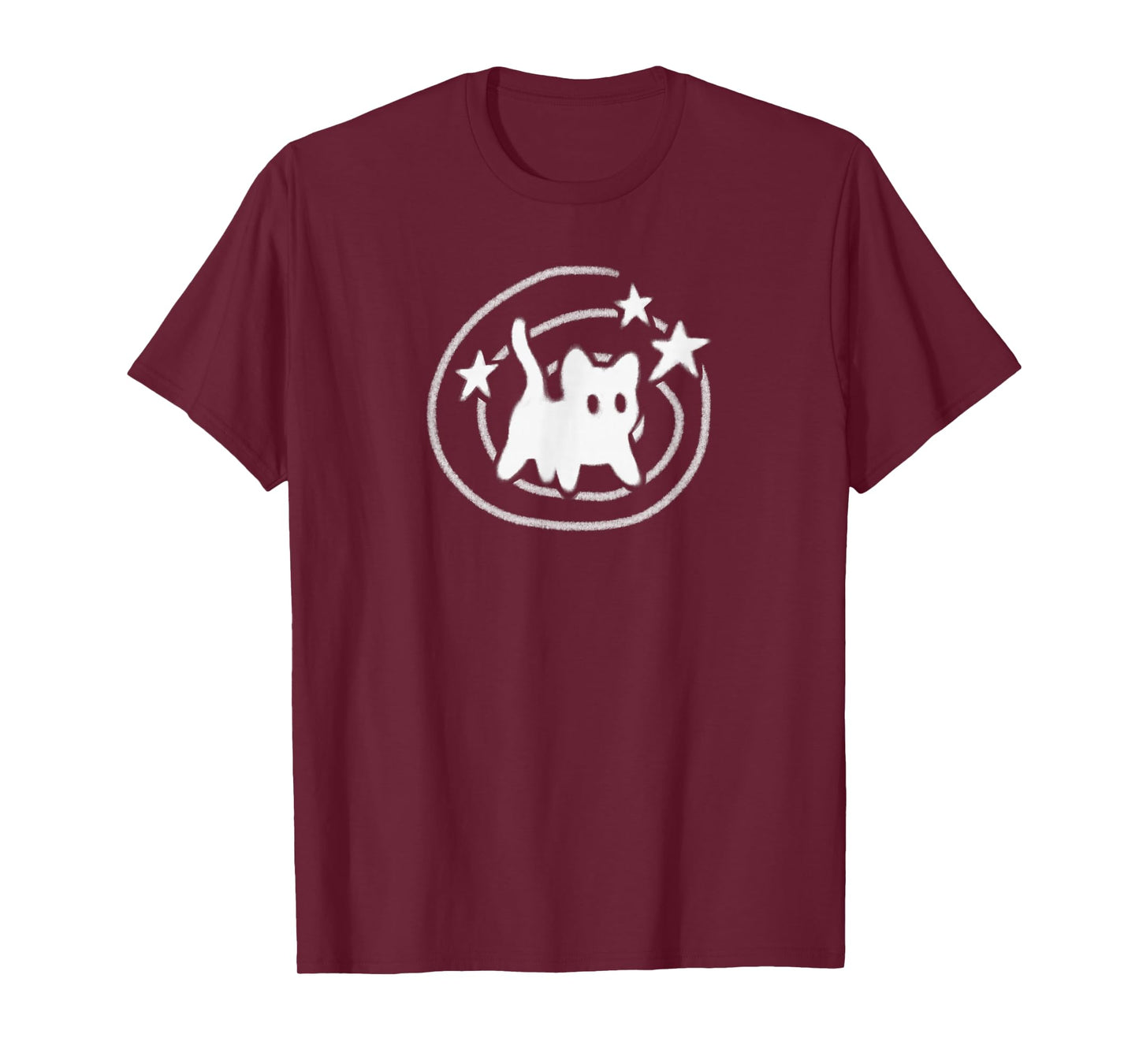 Y2K 90s Scary Tomcat Cat is Scared Under Starry Tail T-Shirt