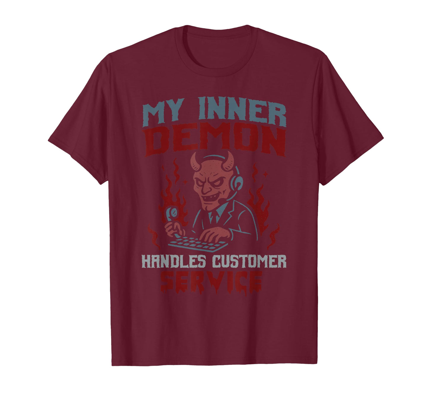 Inner Demon Handles Customer Service Halloween Haunted T-Shirt
