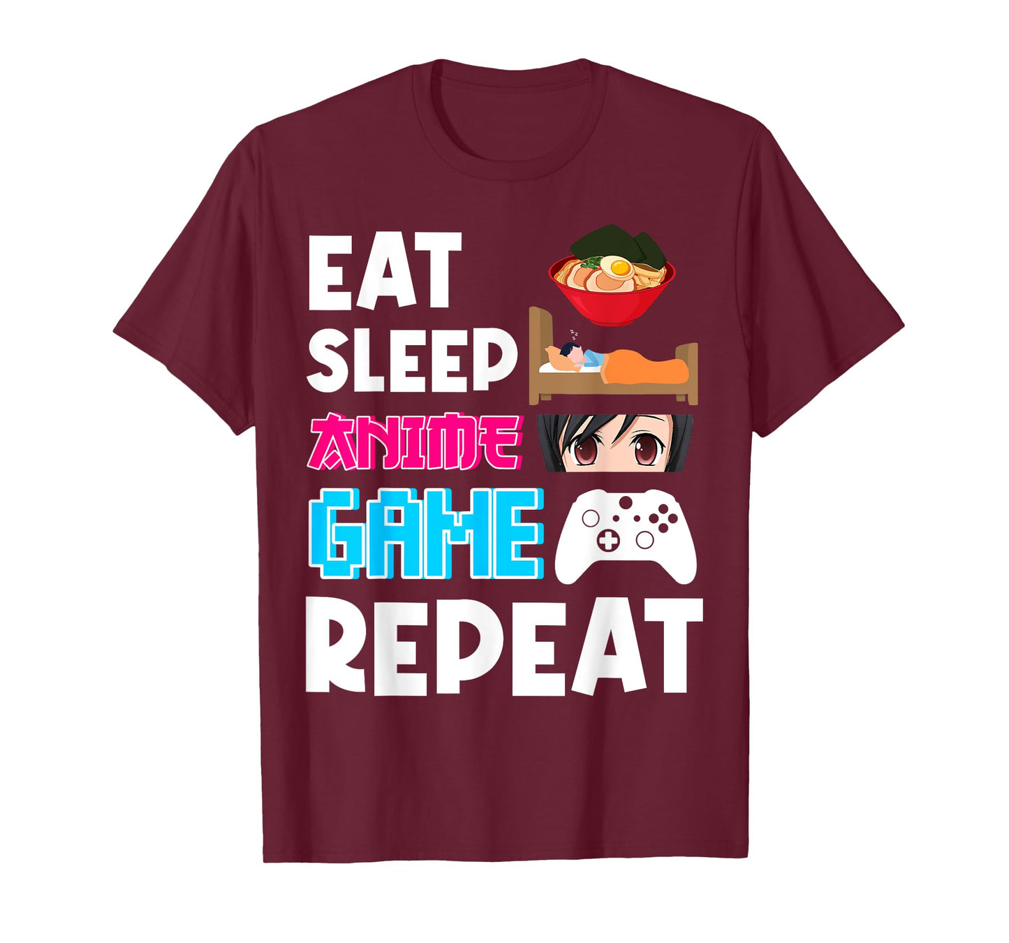 Eat Sleep Anime Game Repeat Shirt, Anime Manga Shirts Gifts T-Shirt