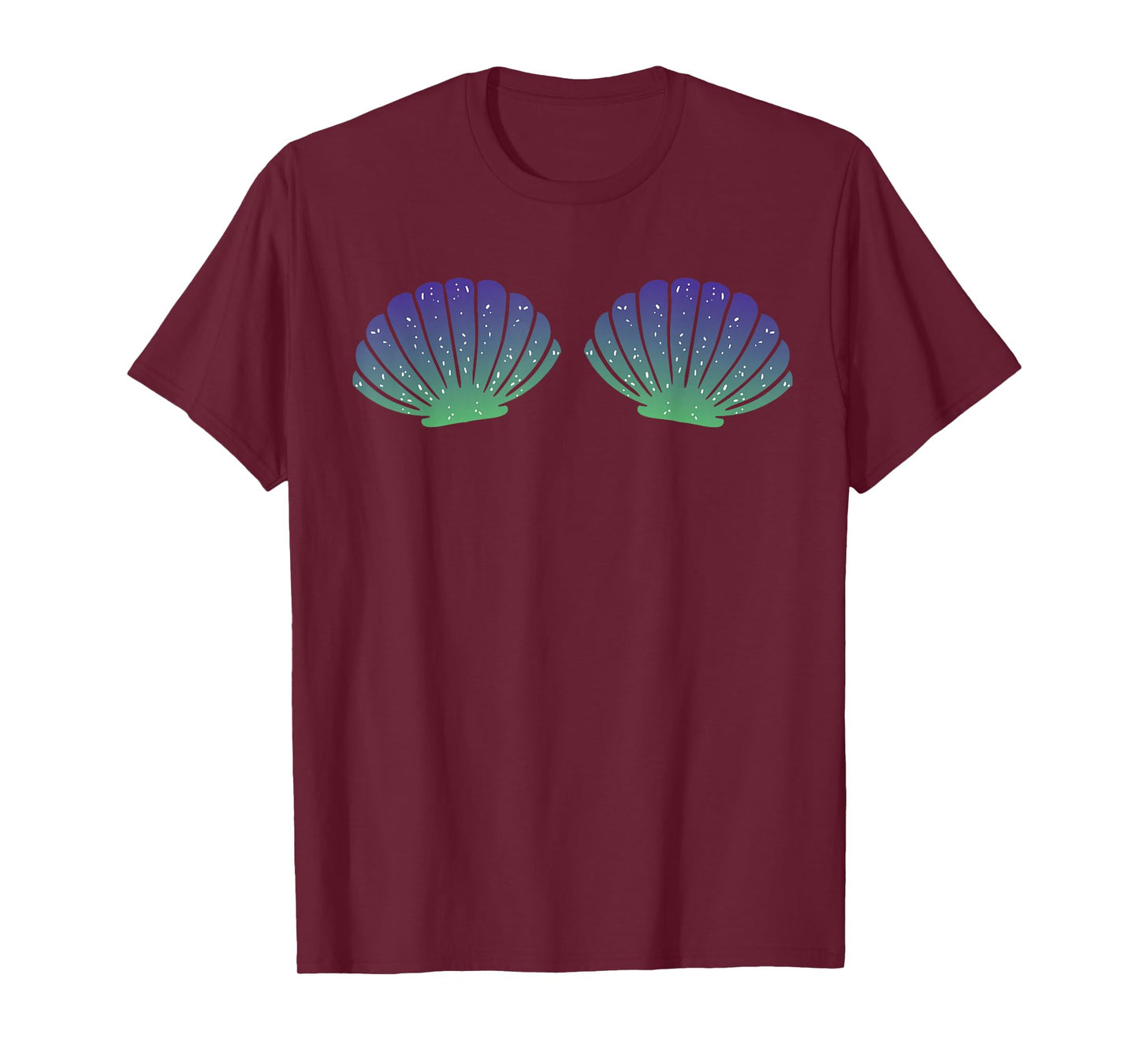 Mermaid Halloween Costume For Women Sea Shells Bra Girls T-Shirt