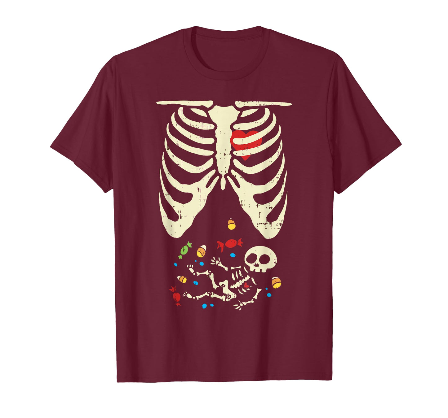 Skeleton Pregnancy Halloween Costume Shirt Candy Son Mom T-Shirt