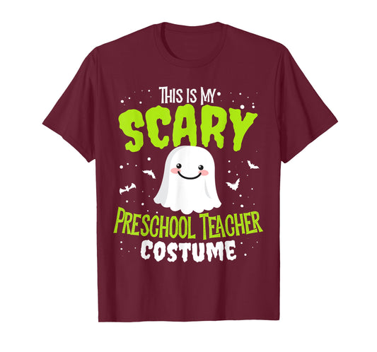 Funny Halloween This is my Scary Preschool Teacher Custome T-Shirt for Men Women Kids