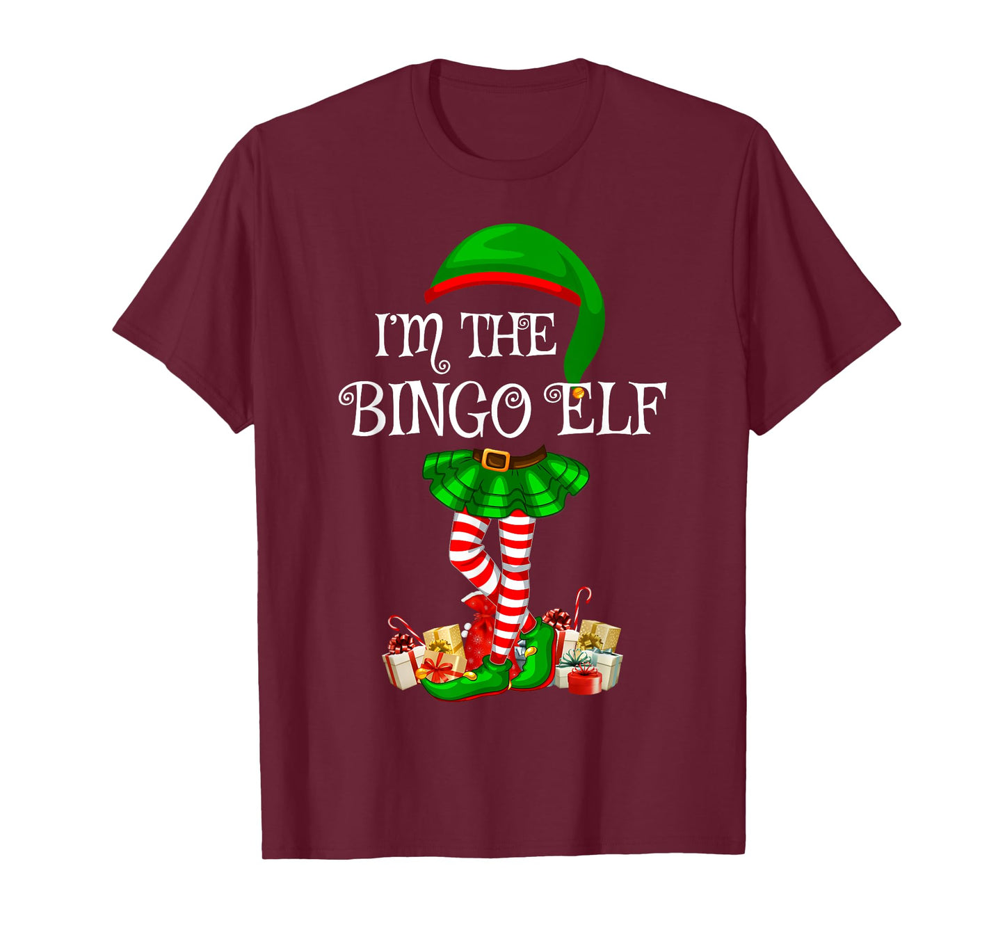 Matching Family Women Girls I'm The Bingo Elf Christmas T-Shirt