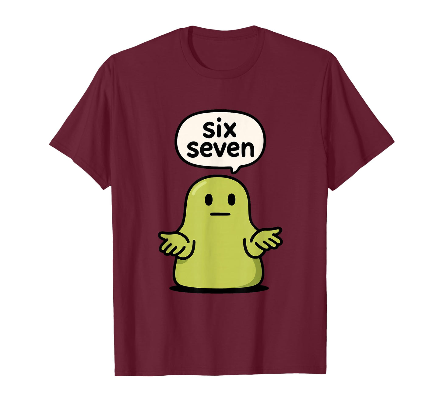 67 Six Seven 6-7 Green Blob Slime - Funny Kids Brainrot Meme T-Shirt