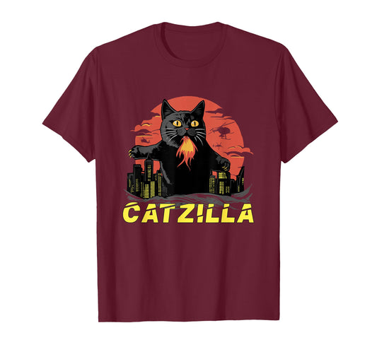 Japanese Cat Sunset Catzilla T-Shirt