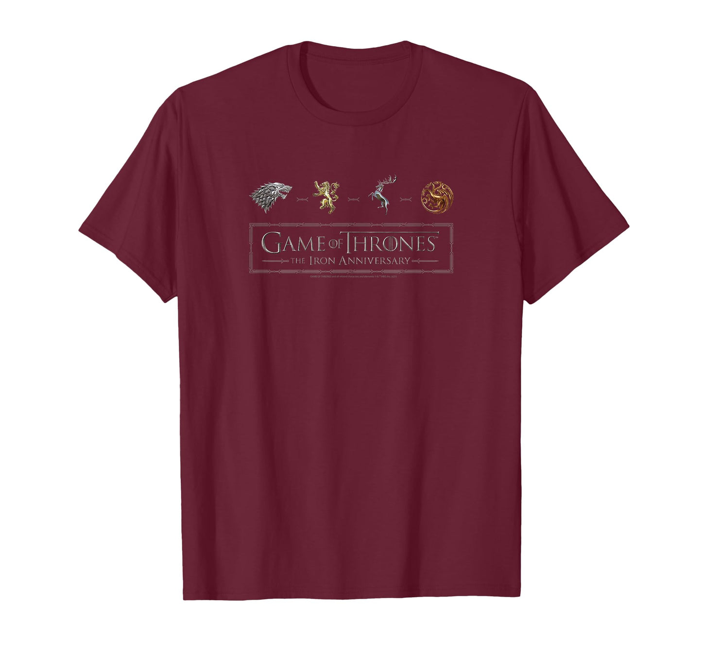 Game Of Thrones The Iron Anniversary Logo Icons T-Shirt