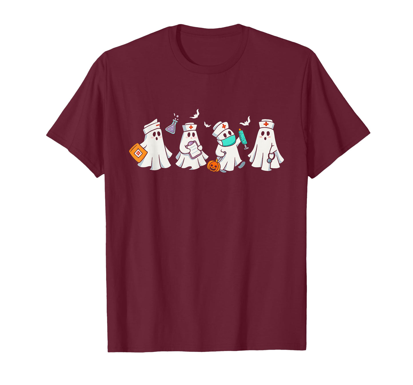 Ghost Healthcare Worker Nurse Halloween Cute Nurse T-Shirt