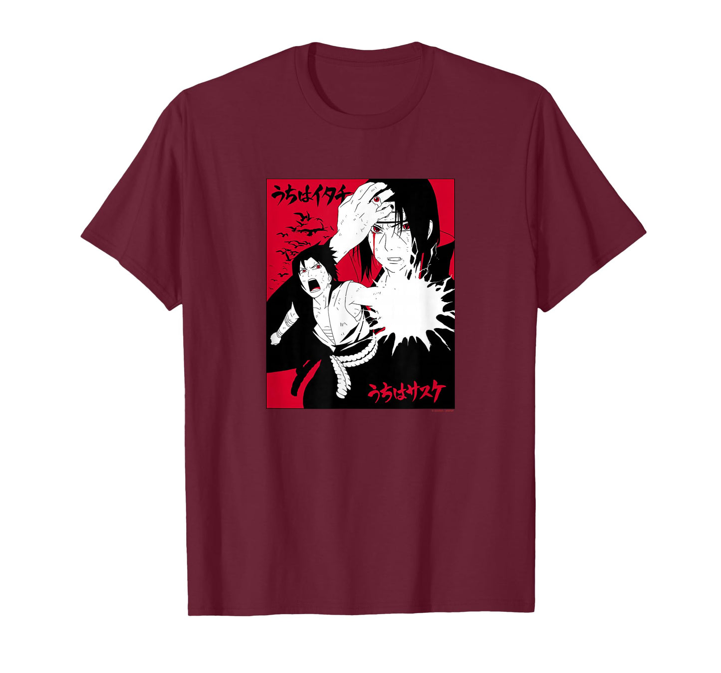 Naruto Shippuden Itachi & Sasuke with Kanji Animed T-Shirt