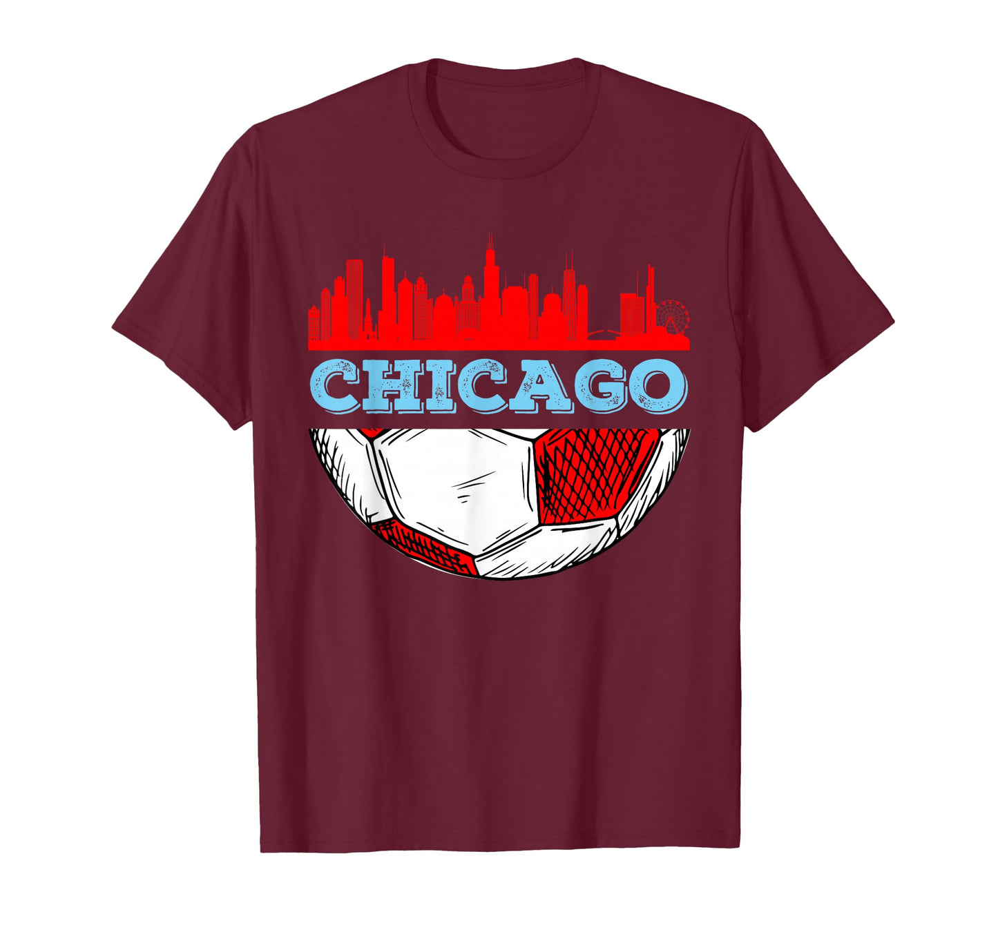 Chicago Skyline Shirt Chicago Soccer Tee Futbol Lover Gifts T-Shirt